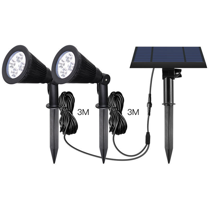 Paesaggi esteriori ABS doppia testa di energia solare luce giardino con 2- e sicurezza del filo