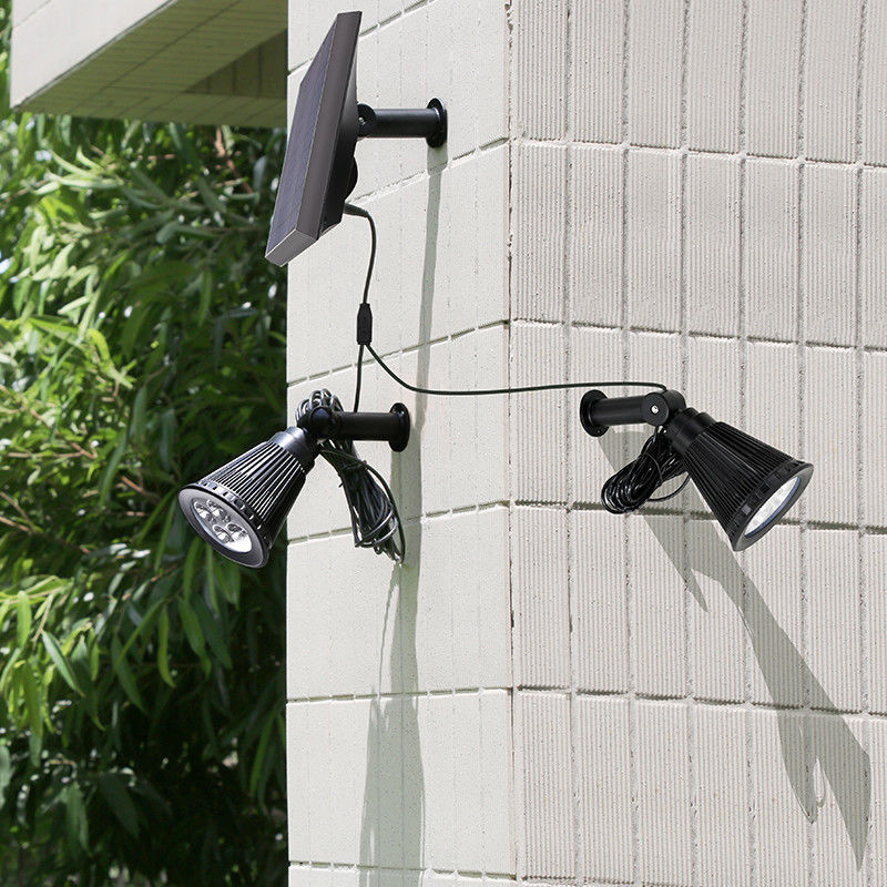Paesaggi esteriori ABS doppia testa di energia solare luce giardino con 2- e sicurezza del filo