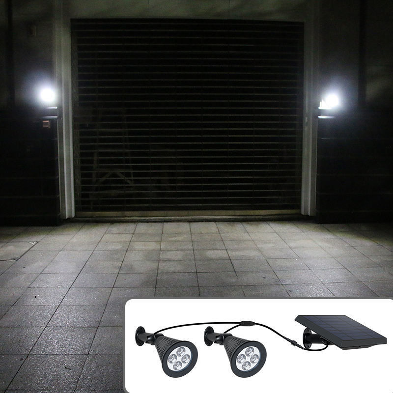 Paesaggi esteriori ABS doppia testa di energia solare luce giardino con 2- e sicurezza del filo