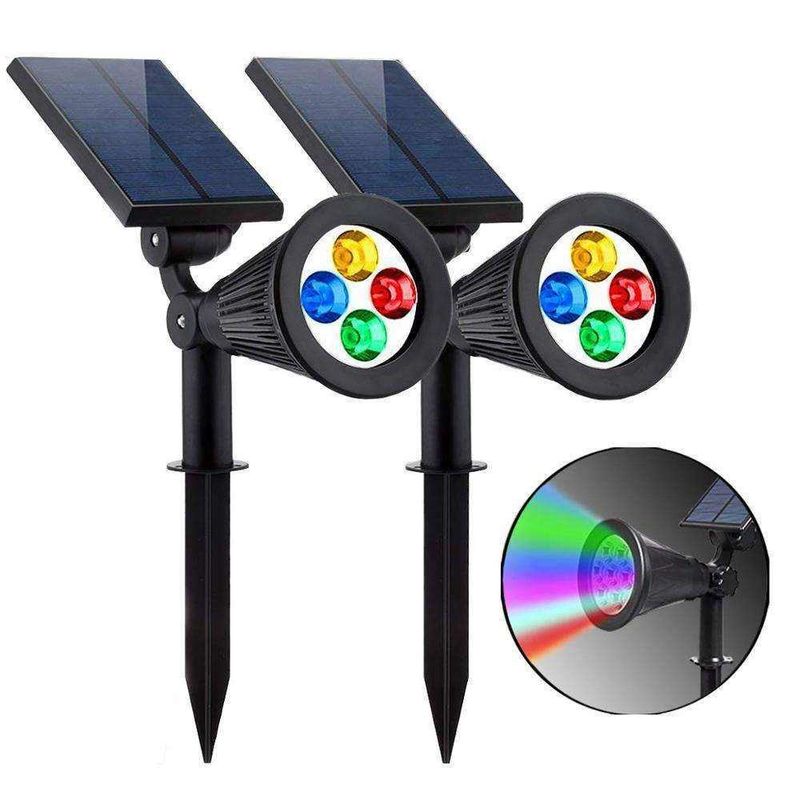 2 IN 1 luce solare da giardino RGB cambio colore LED per il prato esterno alimentazione solare