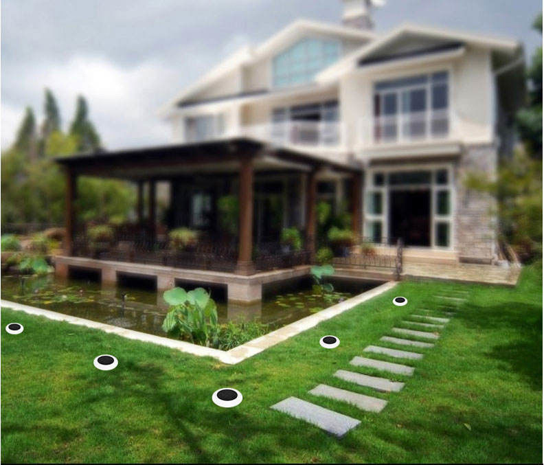Luce paesaggistica a energia solare per illuminazioni decorative esterne colorate in Garden Villa
