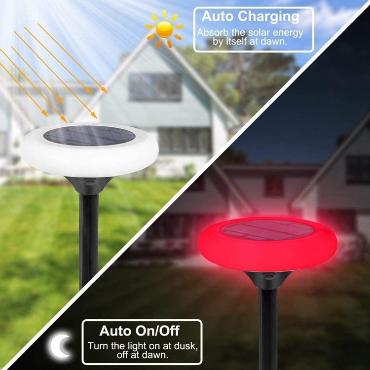 Luci solari esterne 7 cambiamento di colore Luci di percorso solare per l'illuminazione del paesaggio del giardino