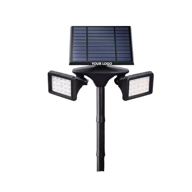 1- ABS PC Solar Aluminum Double Heads Lampade da giardino per un'illuminazione esterna superiore