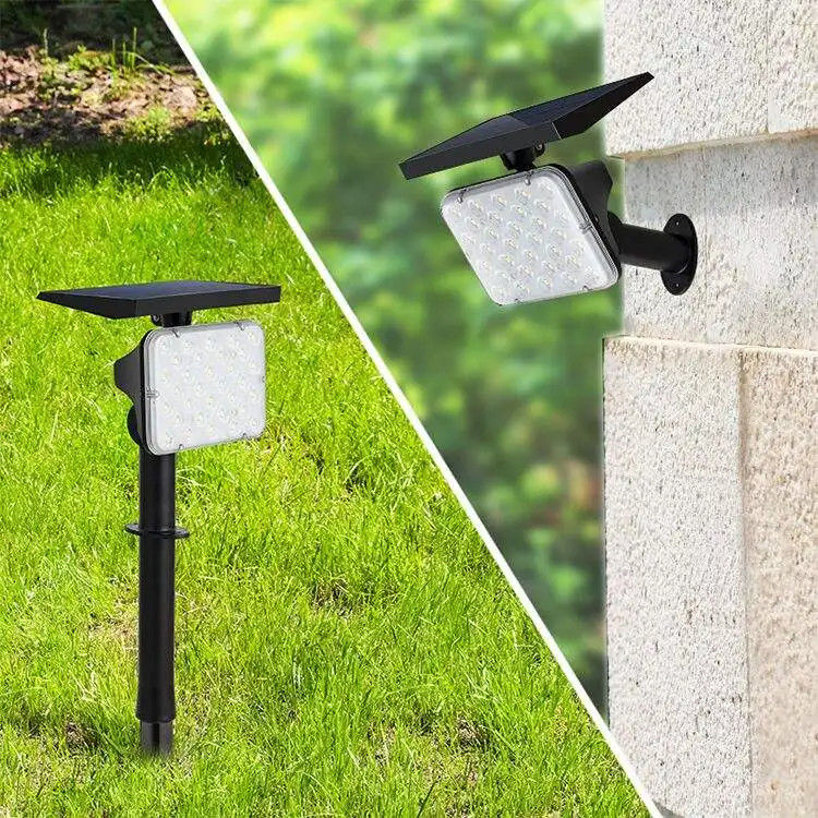 IP65 Rated Solar Powered 64 Led Garden Lawn Light Outdoor Landscape Stage Lighting 2-in-1 Lampade a parete wireless