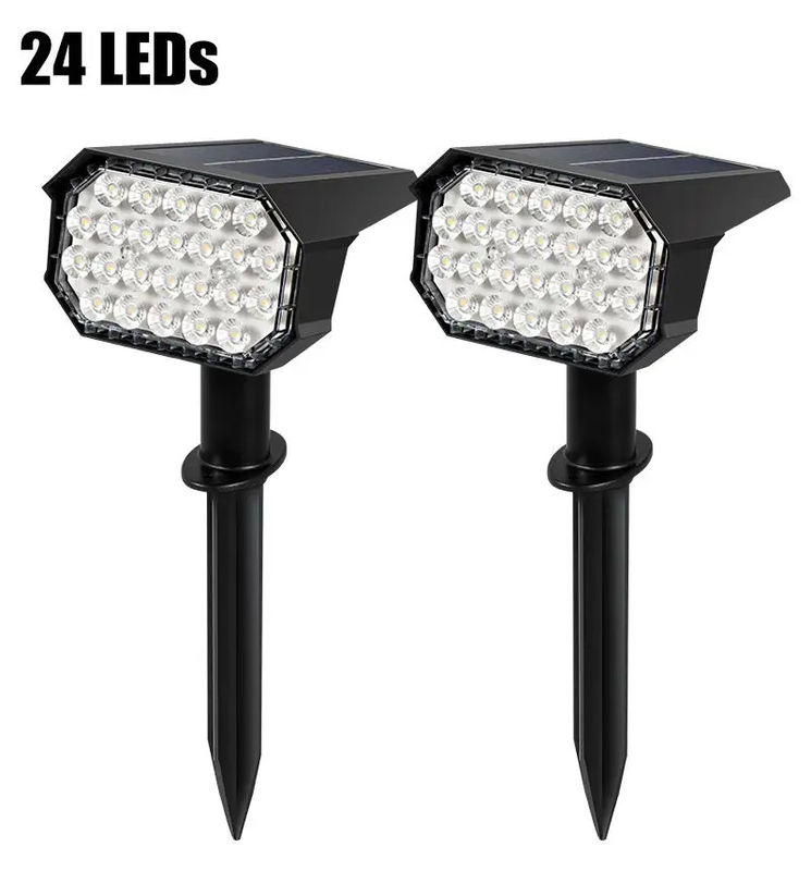 24 Leds Solar Led Street Light Lamp per percorso cortile paesaggio prato spike muro