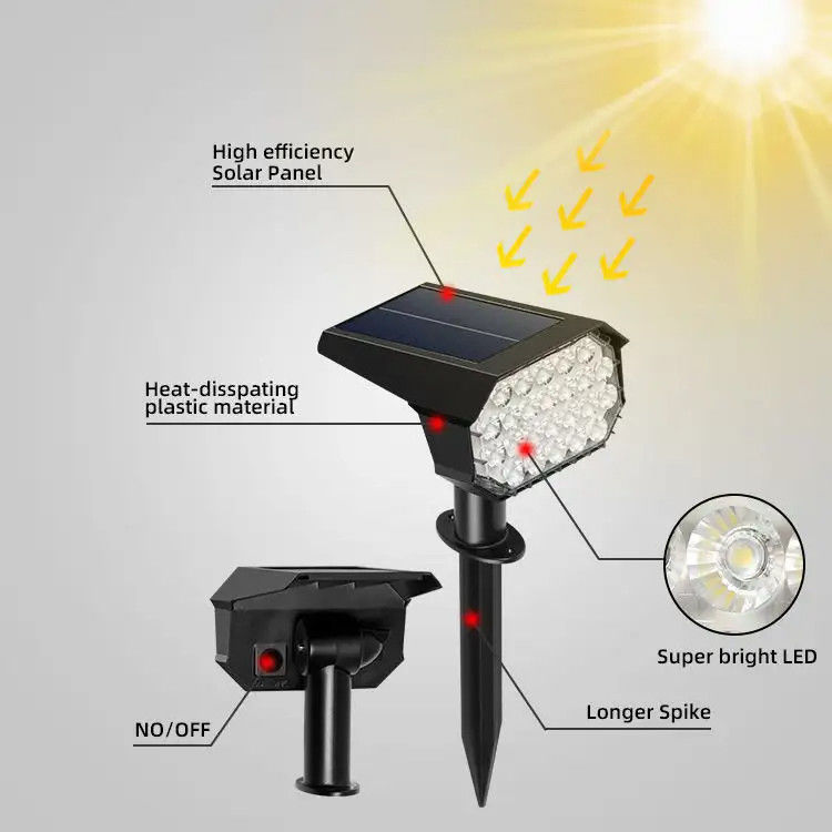 24 Leds Solar Led Street Light Lamp per percorso cortile paesaggio prato spike muro
