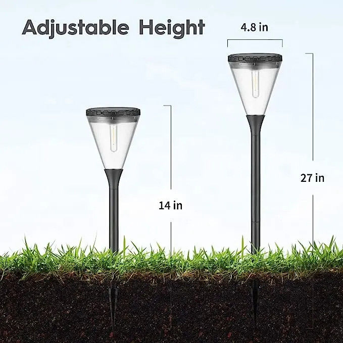 Indice di resa del colore 80 Ra Fuori a energia solare Bianco caldo 2 modalità LED Giardino Sentiero Luci di prato