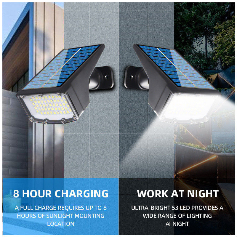 Lampade da giardino ad illuminazione solare a 53 led Ip65 Lampade da giardino esterno impermeabile con CRI Ra 80