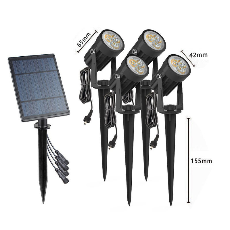Alerta diurna 6000K 2 modalità Lampada a LED a energia solare 4 in 1 Spotlight solare a LED esterno