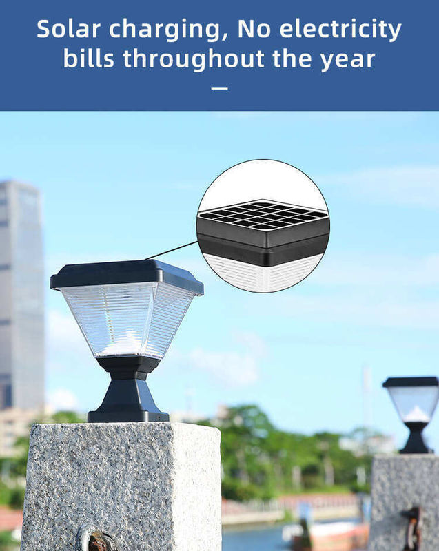 Luminazione esterna impermeabile IP65 Post Garden Spike Led Gate Solar Pillar Light con ABS