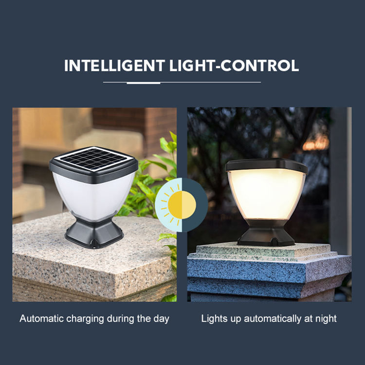 Illuminazione paesaggistica esteriore Lampada solare a colonna di parete LED Lampada solare a parete Villa 3000K/6500K