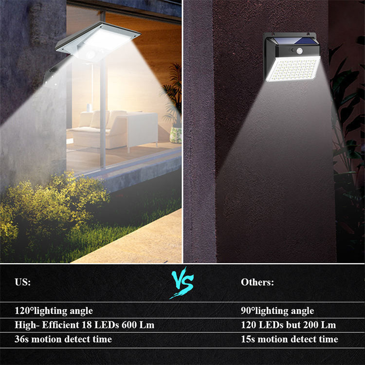 Lumiere solare LED per la strada Sensore di movimento della lampada esterna impermeabile per il giardino