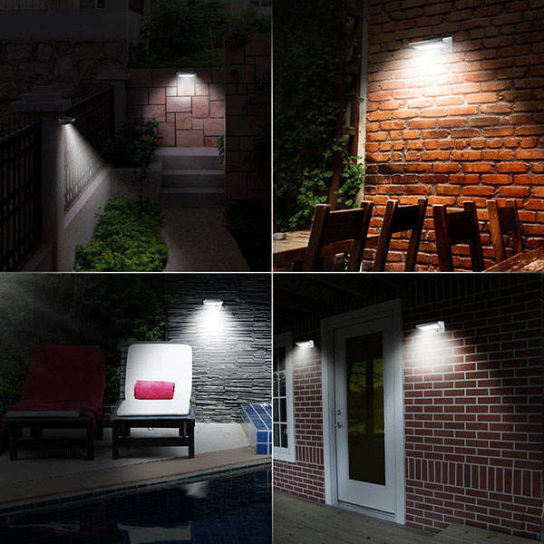 Lampada da giardino con rating IP65 per luce solare esterna a sensore di parete e luce solare a LED