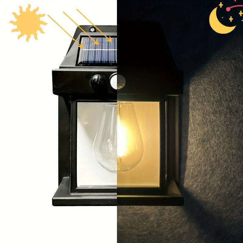 80lm/w Decorazione giardino cortile Lampada a parete solare impermeabile con sensore di movimento