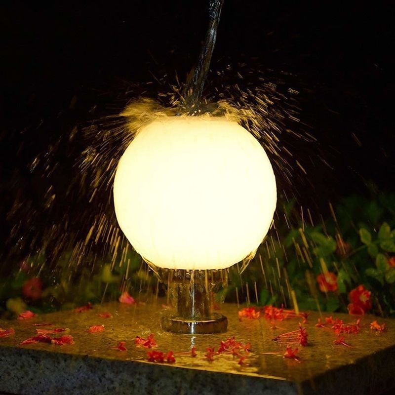 360° angolo di fascio rotondo di plastica di recinzione solare luci con timer a distanza e 3 colori