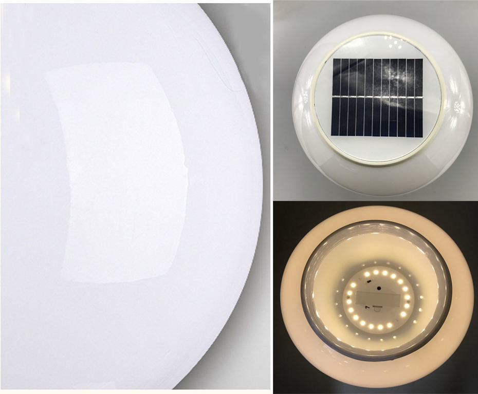 360° angolo di fascio rotondo di plastica di recinzione solare luci con timer a distanza e 3 colori
