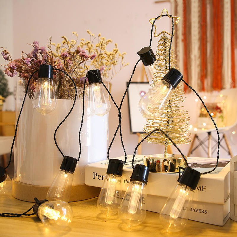 Lampade a stringa a LED solari Edison per decorazioni natalizie all'aperto Patio 6lm 1-