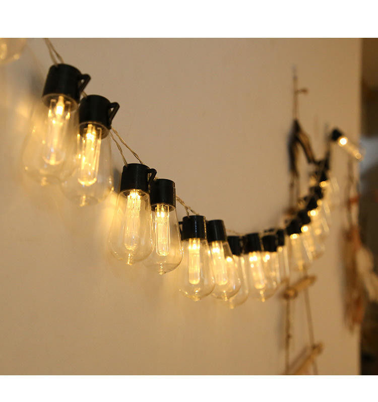 Lampade a stringa a LED solari Edison per decorazioni natalizie all'aperto Patio 6lm 1-
