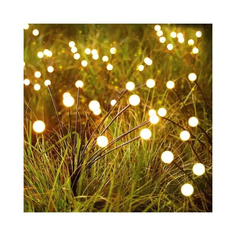 Lampada a LED a energia solare a energia eolica a oscillazione di lucciole Lampada da giardino a luci artificiali Rgb all'aperto