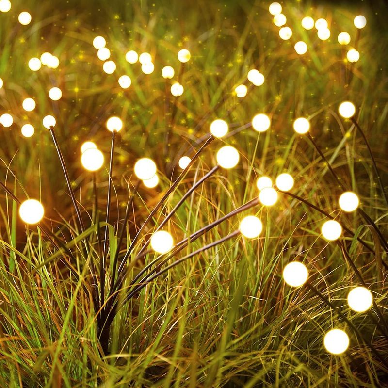 Lampada a LED a energia solare a energia eolica a oscillazione di lucciole Lampada da giardino a luci artificiali Rgb all'aperto