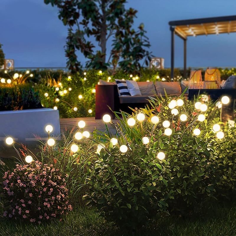 Lampada a LED a energia solare a energia eolica a oscillazione di lucciole Lampada da giardino a luci artificiali Rgb all'aperto