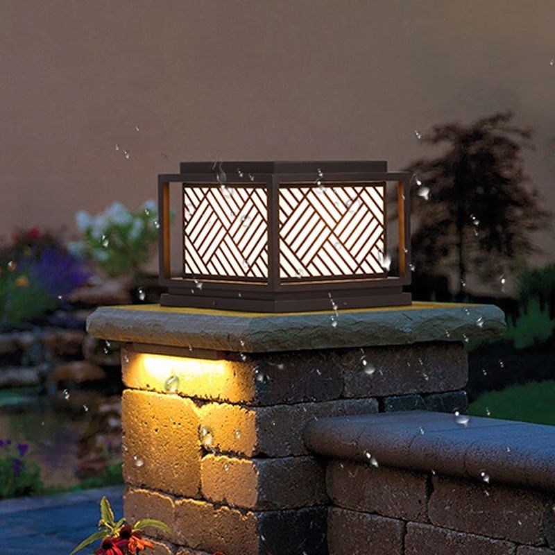 Lampade a colonna solare esterne Lampade stradali vintage per giardino per prato