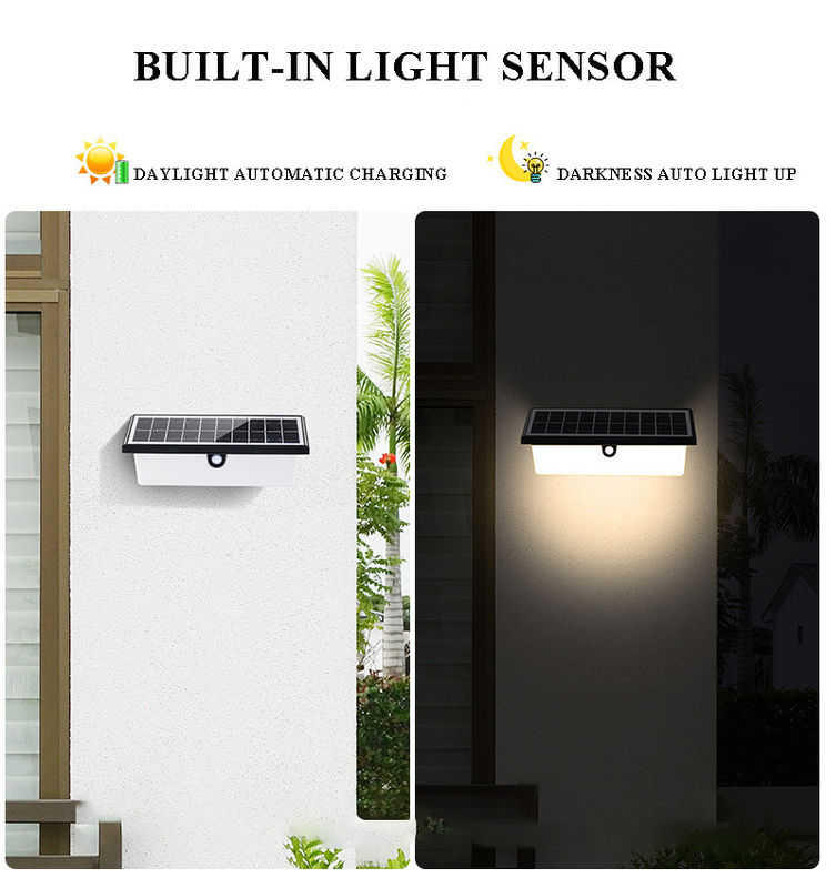 Lampada a parete solare impermeabile all'aria aperta a LED sensore di movimento Lampada decorativa per il muro del giardino