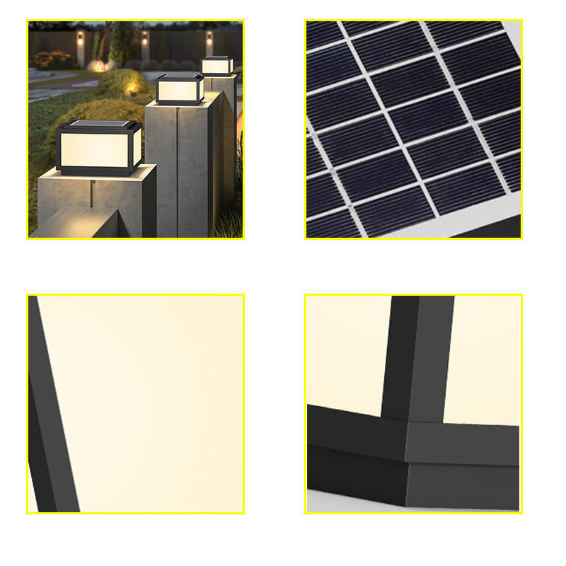 Lampade esterne a pilastro solare per una durata fino a 5000 ore e un design elegante