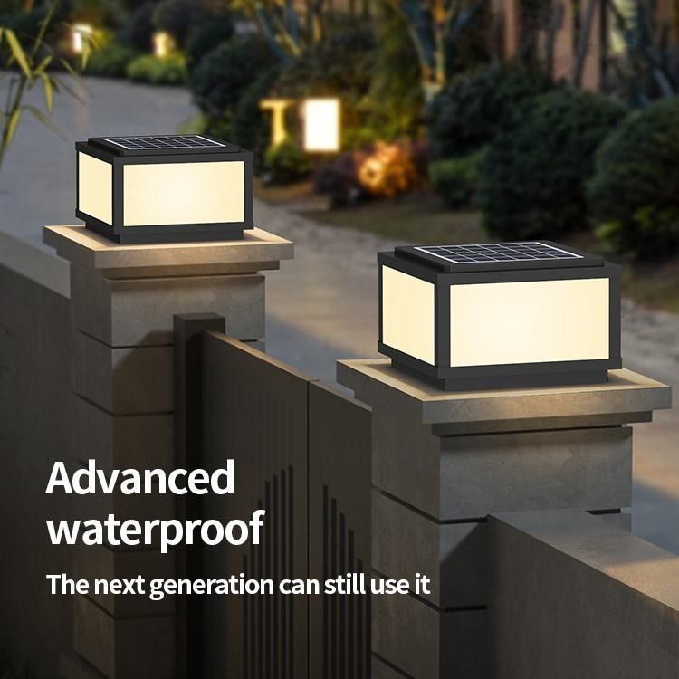 Lampade esterne a pilastro solare per una durata fino a 5000 ore e un design elegante