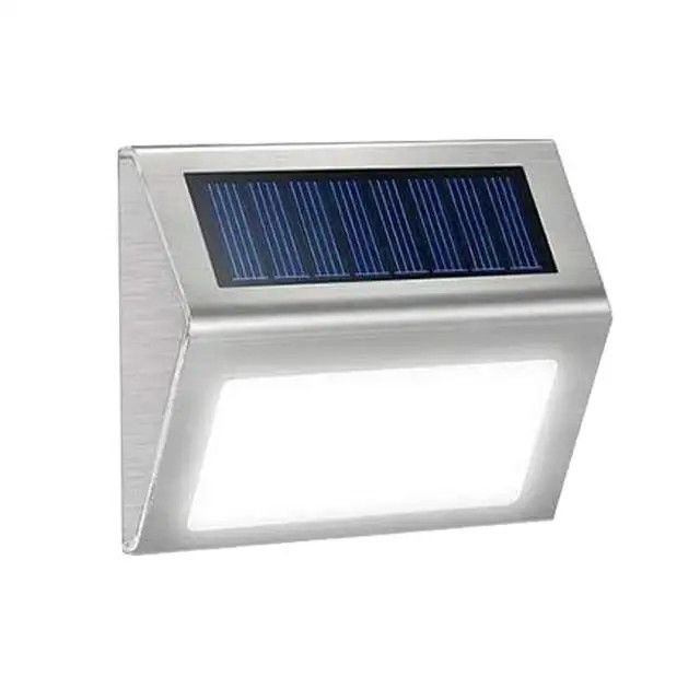 Luce solare in acciaio inossidabile esterna per balcone, giardino, recinzione 3 LED