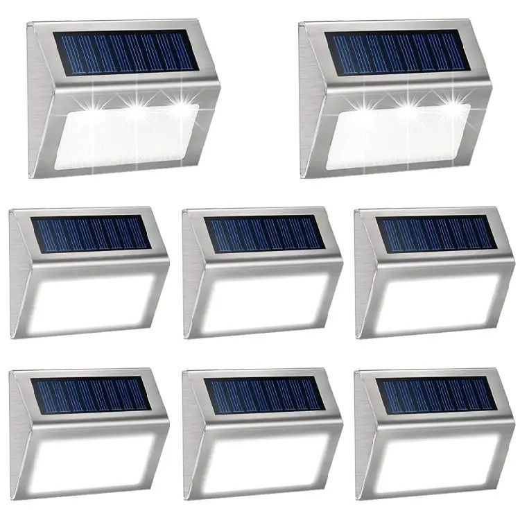 Luce solare in acciaio inossidabile esterna per balcone, giardino, recinzione 3 LED
