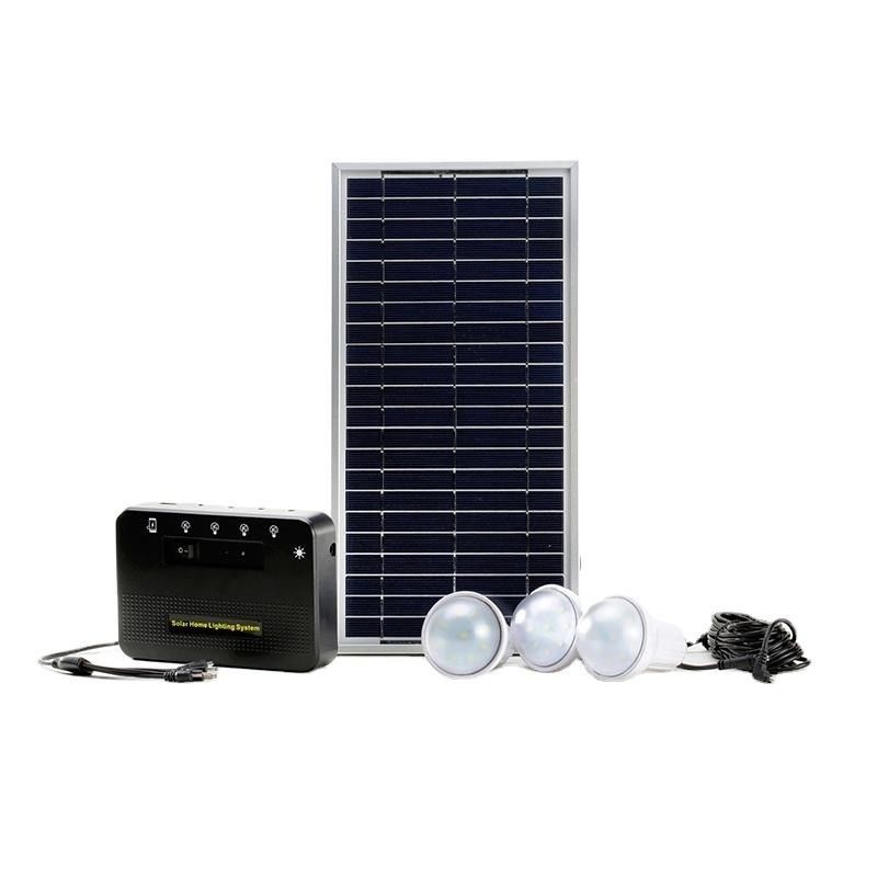 Panello solare Dimensione 350*460*17mm Kit di luce solare con 4 lampadine a led per l'illuminazione della rete
