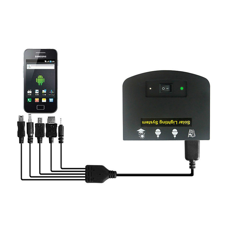 Panello solare Dimensione 350*460*17mm Kit di luce solare con 4 lampadine a led per l'illuminazione della rete