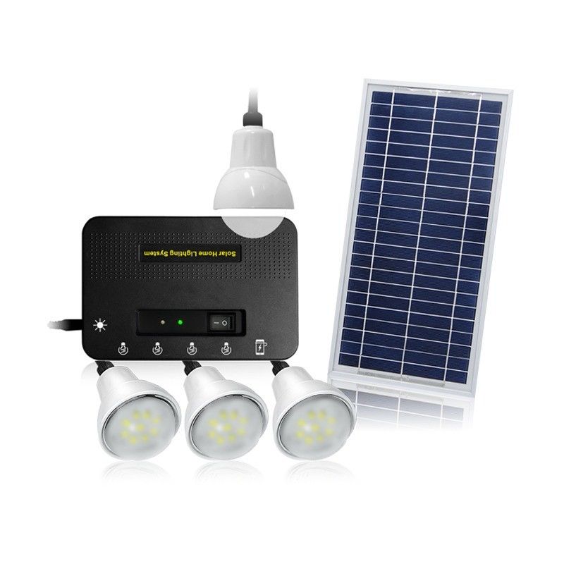 Panello solare Dimensione 350*460*17mm Kit di luce solare con 4 lampadine a led per l'illuminazione della rete