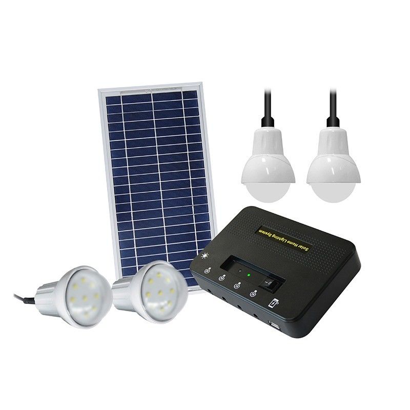 Panello solare Dimensione 350*460*17mm Kit di luce solare con 4 lampadine a led per l'illuminazione della rete