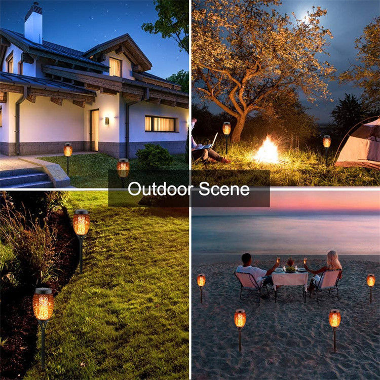 Luce a LED a energia solare per la danza Fiamma lampeggiante Giardino paesaggistico Acqua resistente all'aria aperta