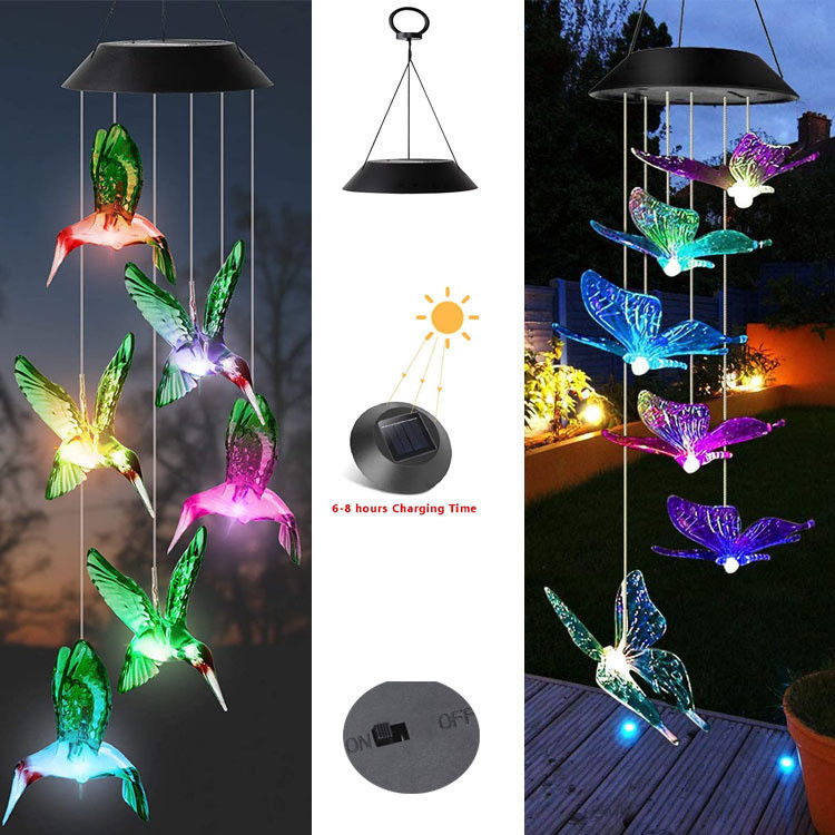 Led Indoor Hummingbird Decorazione domestica Cane di vento solare Luce con opzioni personalizzabili
