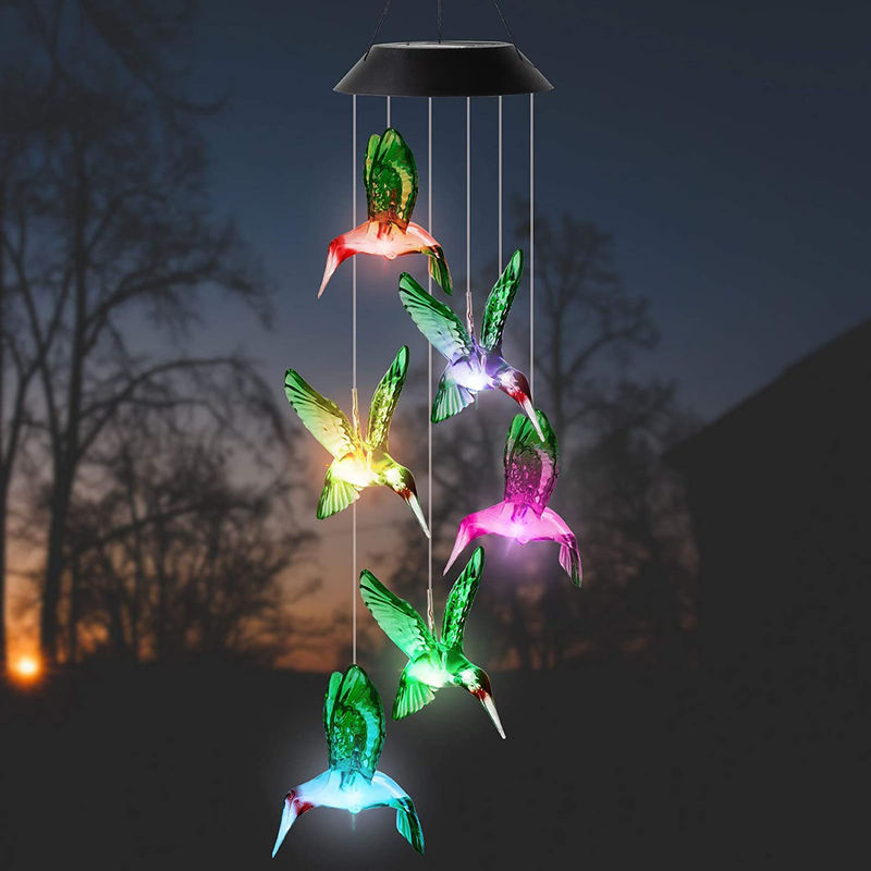 Led Indoor Hummingbird Decorazione domestica Cane di vento solare Luce con opzioni personalizzabili