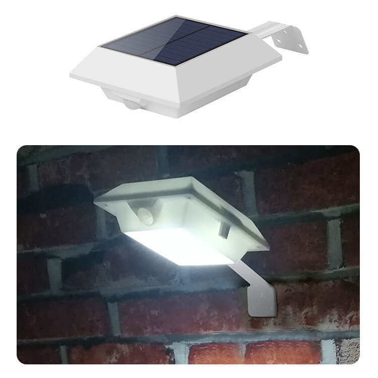 Luce da giardino solare montata a parete esterna con sensore di movimento PIR e flusso luminoso di 300lm