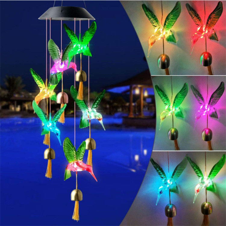 Lampada a campana di vento da giardino Lampada a campana di vento solare Lampada per decorazioni di farfalle personalizzabili per interni