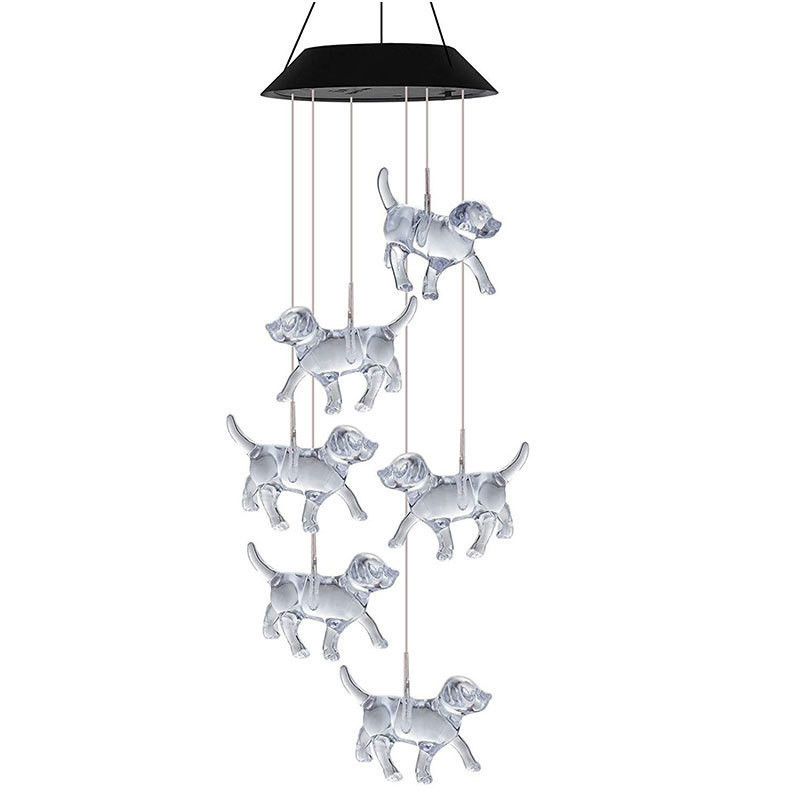 Luce a vento solare per decorazioni domestiche per cuccioli a LED personalizzabili in giardino colorato