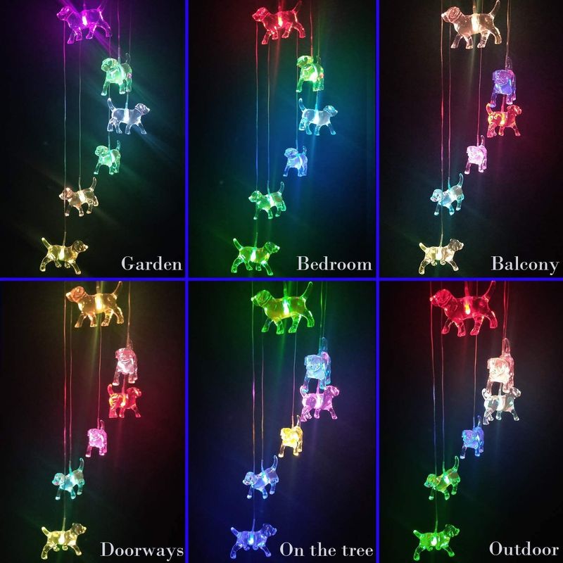 Luce a vento solare per decorazioni domestiche per cuccioli a LED personalizzabili in giardino colorato