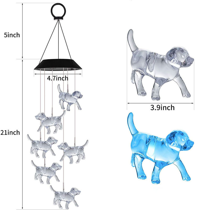 Luce a vento solare per decorazioni domestiche per cuccioli a LED personalizzabili in giardino colorato