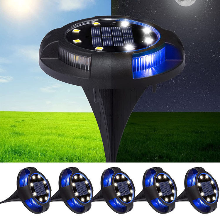 Lampade a disco a energia solare per paesaggio, corridoio, patio, giardino esterno a LED impermeabile