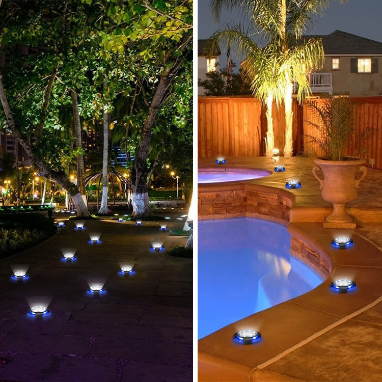 Lampade a disco a energia solare per paesaggio, corridoio, patio, giardino esterno a LED impermeabile