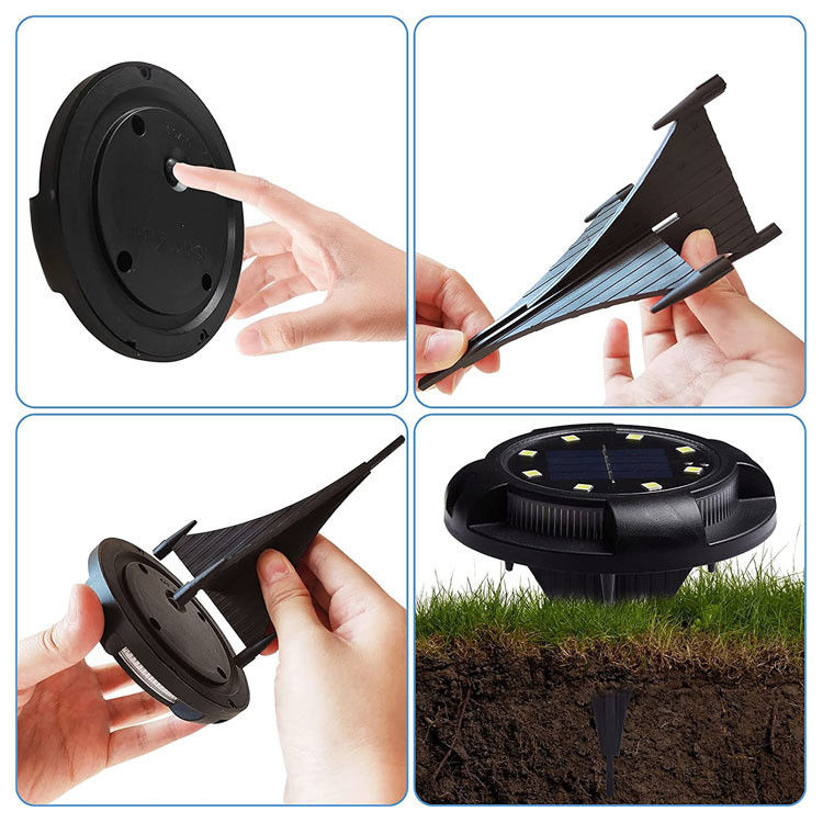Lampade a disco a energia solare per paesaggio, corridoio, patio, giardino esterno a LED impermeabile