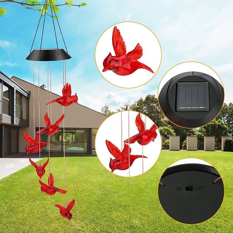 Lampade LED a vento solare per decorazioni domestiche esterne