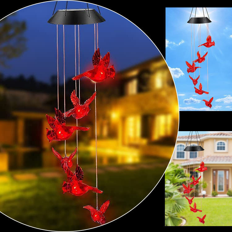 Lampade LED a vento solare per decorazioni domestiche esterne