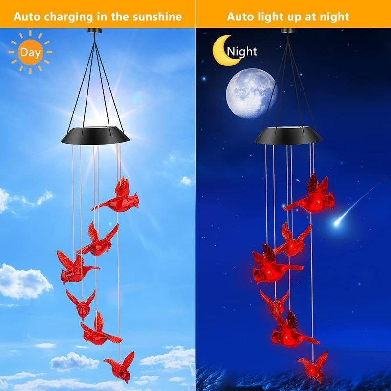 Lampade LED a vento solare per decorazioni domestiche esterne