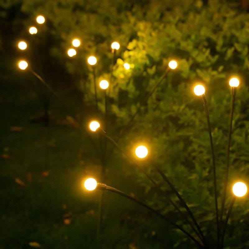 Luce da giardino a luci di fuoco ad energia solare impermeabile per percorsi all'aperto 8 teste